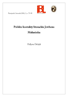 Polskie kontakty literackie Jewhena Małaniuka