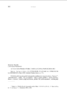 Literatura polska wobec doświadczenia nowoczesności. Rec.: M. Delaperri&egrave;re, La litt&eacute;rature polonaise &agrave; l&rsquo;&eacute;preuve de la modernit&eacute;
