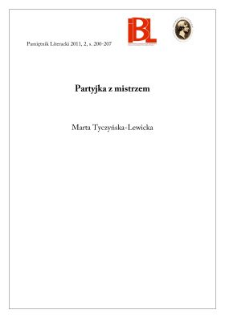 Partyjka z mistrzem. Rec.: Jan Jakóbczyk, Szachy literackie? Rzecz o twórczości Karola Irzykowskiego. Katowice 2005