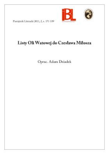 Listy Oli Watowej do Czesława Miłosza