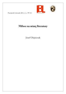 Miłosz na miarę literatury