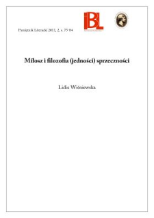 Miłosz i filozofia (jedności) sprzeczności