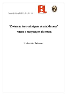 „Z okna na którymś piętrze ta aria Mozarta” – wiersz z muzycznym akcentem