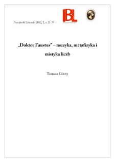 „Doktor Faustus” – muzyka, metafizyka i mistyka liczb