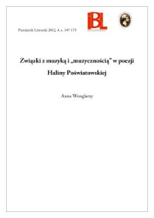 Związki z muzyką i &bdquo;muzycznością&rdquo; w poezji Haliny Poświatowskiej