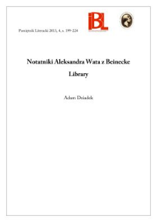 Notatniki Aleksandra Wata z Beinecke Library