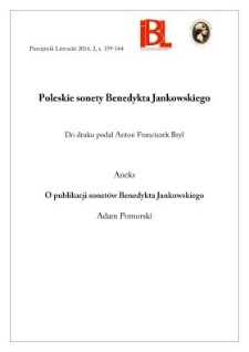 Poleskie sonety Benedykta Jankowskiego