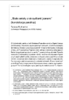 &bdquo;Białe anioły z skrzydłami jasnemi&rdquo; (konstelacja parafraz)