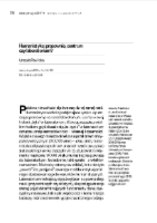 Humanistyka: pracownia, centrum czy laboratorium?