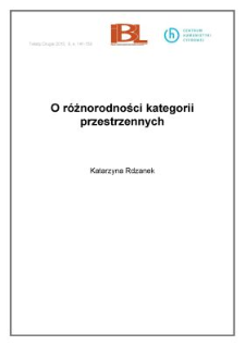 O różnorodności kategorii przestrzennych