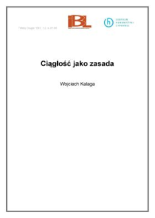 Ciągłość jako zasada