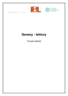Genezy &ndash; lektury