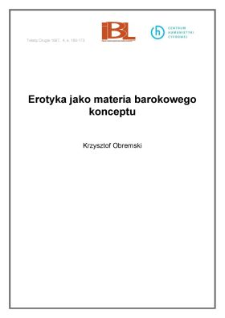 Erotyka jako materia barokowego konceptu