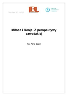 Miłosz i Rosja. Z perspektywy szwedzkiej