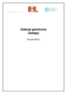 Zatargi graniczne (wstęp)