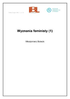 Wyznania feministy (1) . (Wstęp)