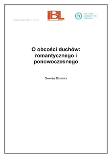 O obcości duchów: romantycznego i ponowoczesnego