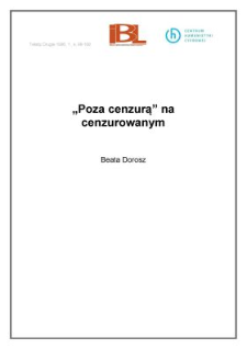 " Poza cenzurą" na cenzurowanym