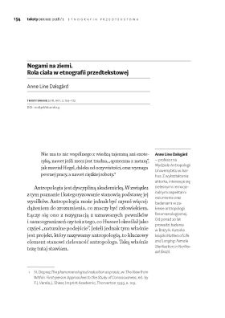 Nogami na ziemi. Rola ciała w etnografii przedtekstowej