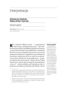 Ekstatyczne eksplozje. Wajda, afekty i reparacja