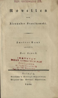 Novellen. Zweiter Band, Der Kynast