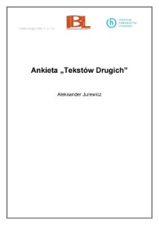 Ankieta "Tekst&oacute;w Drugich"