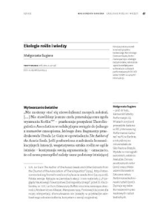 Ekologie roślin i wiedzy