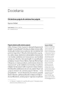 Od ateizmu pojęcia do ateizmu bez pojęcia