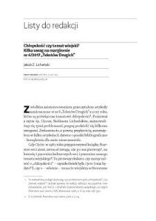 Chłopskość czy temat wiejski? Kilka uwag na marginesienr 6/2017 &bdquo;Tekst&oacute;w Drugich&rdquo;