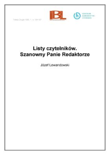 Listy czytelnik&oacute;w.