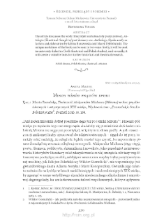 Miron wśród prądów epoki. Rec.: Marta Barańska, "Twórczość Aleksandra Michaux (Mirona) wobec prądów ideowych i artystycznych XIX wieku", Poznań 2016