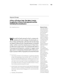 Śmieja W. - A Piece of Fedora Cake: The Male-Centric Imagination of Jerzy Andrzejewski and the Scholarly Reconnaissance