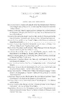 Wiek XIX, Rok X (LII) 2017, Table of contents