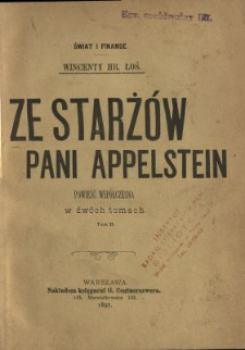 Ze Starżów pani Appelstein : powieść współczesna w dwóch tomach. Tom 2