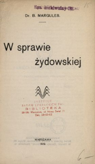 W sprawie żydowskiej.