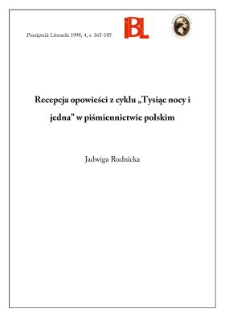 Recepcja opowieści z cyklu "Tysiąc nocy i jedna" w piśmiennictwie polskim