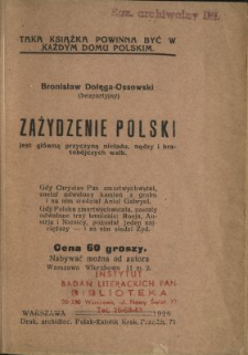 Zażydzenie Polski jest główną przyczyną nieładu, nędzy i bratobójczych walk