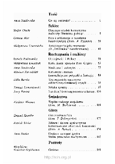 Teksty Drugie Nr 1 (1994), Spis treści