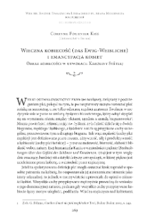 Wieczna kobiecość (das Ewig-Weibliche) i emancypacja kobiet. Obraz kobiecości w utworach Karoliny Světlej