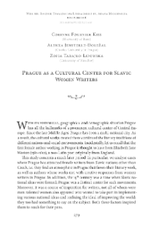 Prague as a Cultural Center for Slavic Women Writers