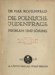Die polnische Judenfrage : Problem und Lösung
