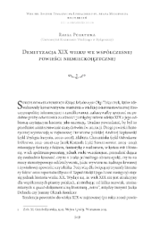 Demityzacja XIX wieku we współczesnej powieści niemieckojęzycznej