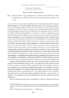 Tarnowski odświeżony. Rec.: Renata Stachura-Lupa, Poglądy ideowo-estetyczne Stanisława Tarnowskiego, Kraków 2016