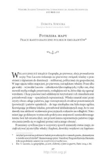 Potrzeba mapy. Prace kartograficzne polskich emigrantów