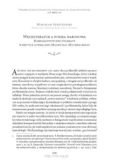 &bdquo;Weltliteratur&rdquo; a poezja narodowa. Komparatystyczne dylematy w krytyce literackiej Maurycego Mochnackiego