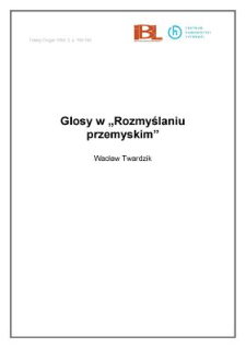 Glosy w "Rozmyślaniu przemyskim"