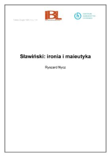 Sławiński: ironia i maieutyka