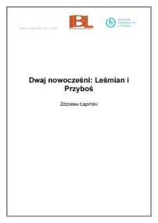 Dwaj nowocześni: Leśmian i Przyboś