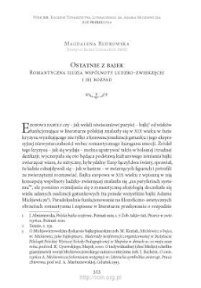 Ostatnie z bajek. Romantyczna iluzja wspólnoty ludzko-zwierzęcej i jej rozpad