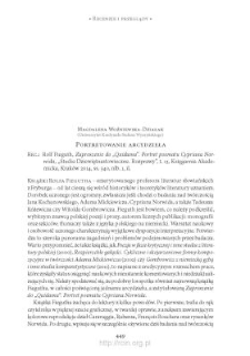 Portretowanie arcydzieła. Rec.: Rolf Fieguth, „Zaproszenie do «Quidama». Portret poematu Cypriana Norwida”, Kraków 2014